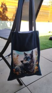 tote bag doublé en velours côtelé