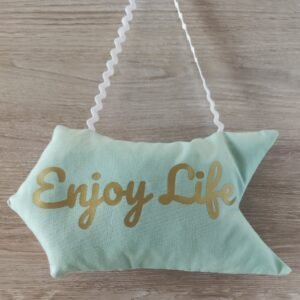 Suspension à la lavande Enjoy Life bleu pastel en forme de flèche – collection Joie de vivre