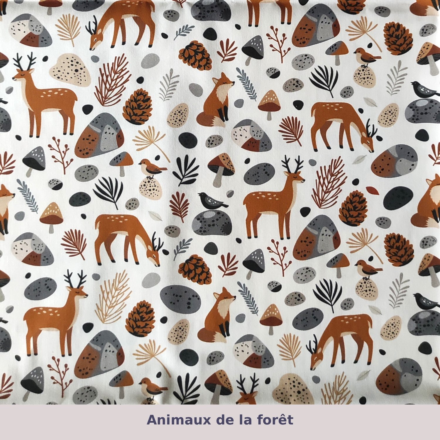 Tissu coton motif animaux de la forêt pour bouillotte enfant