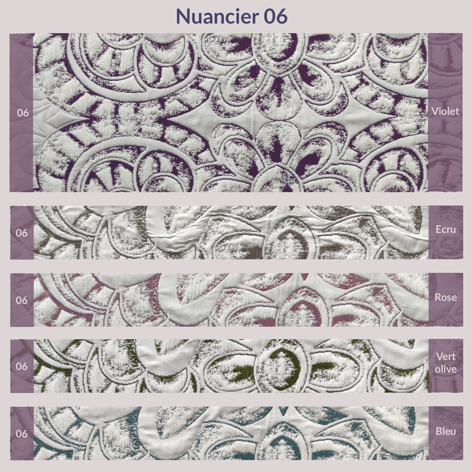 Nuancier de tissus d’ameublement revalorisés pour housse réversible – planche 6