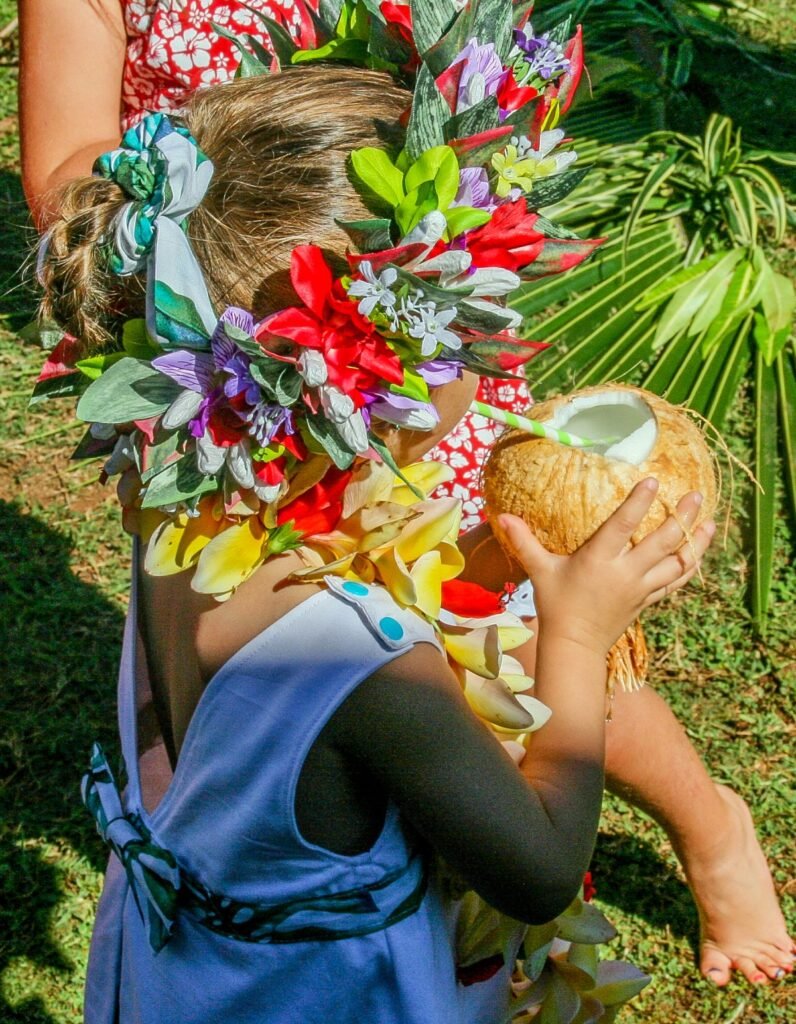 Robe confectionnée à Tahiti pour le mariage de la créatrice