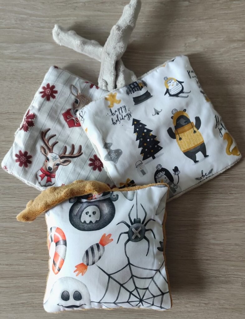 Bouillottes sèches enfant – collections saisonnières Halloween et Noël